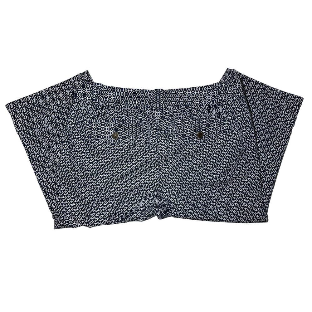 Ann Taylor Geometric Blue Capri Dress Pants Size 8 Margo